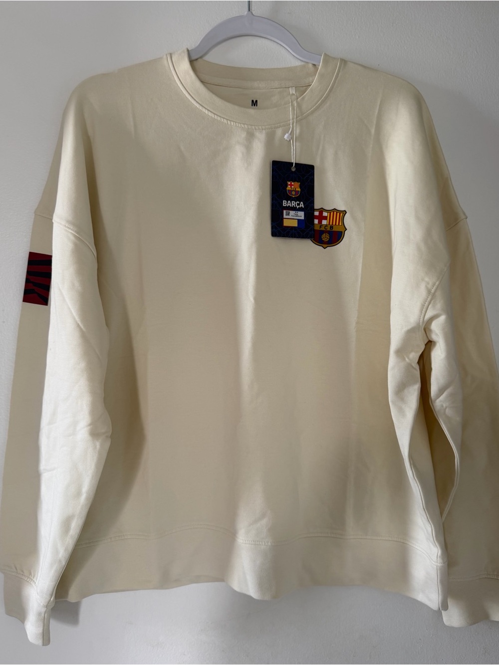 Authentic FC Barcelona Cream Crewneck Sweatshirt